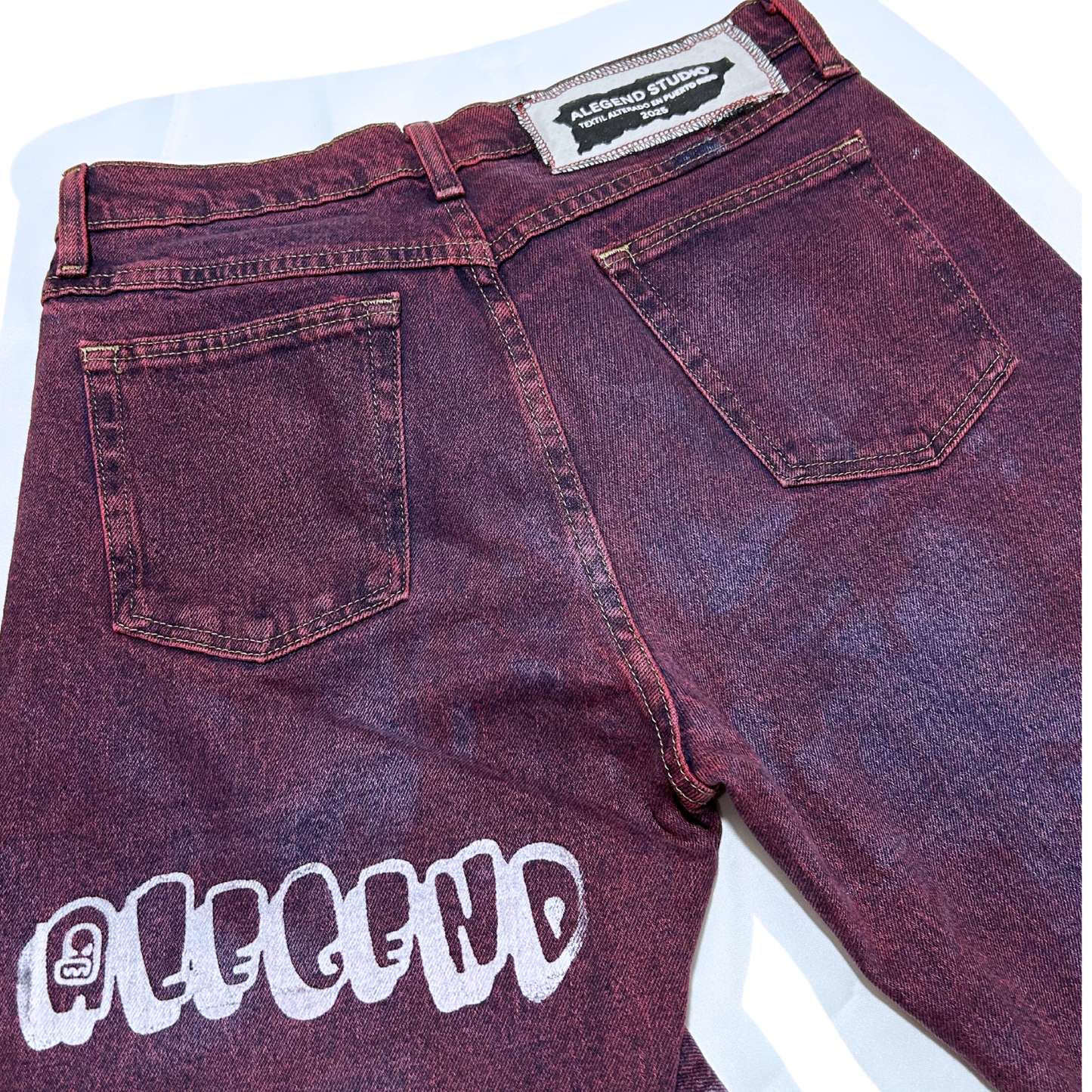 "The Coqui and Red Flower" Jeans