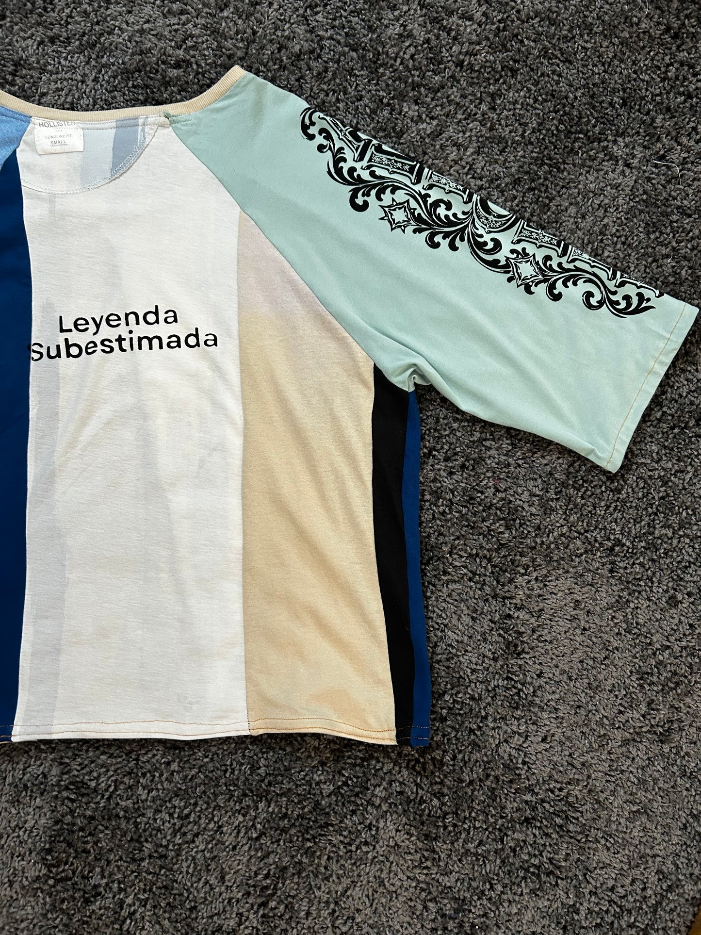 Upcycled Custom Pattern Raglan T Shirt