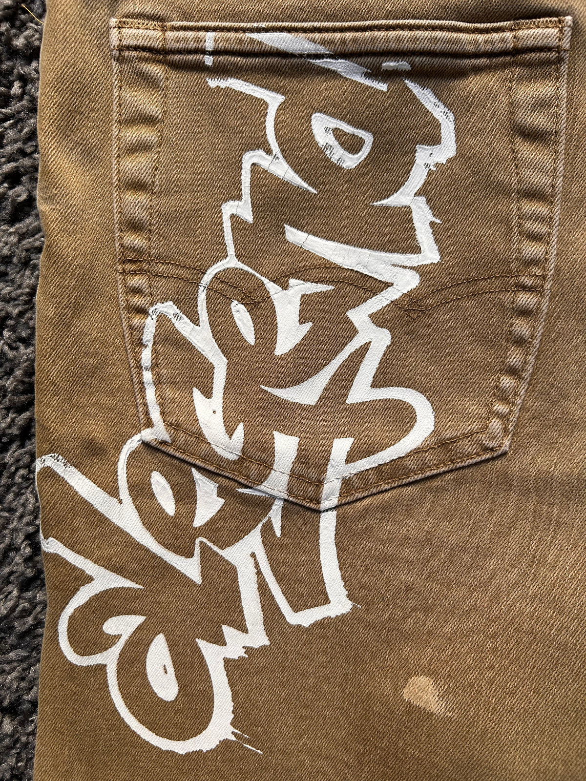 Patchwork Screenprint khakis