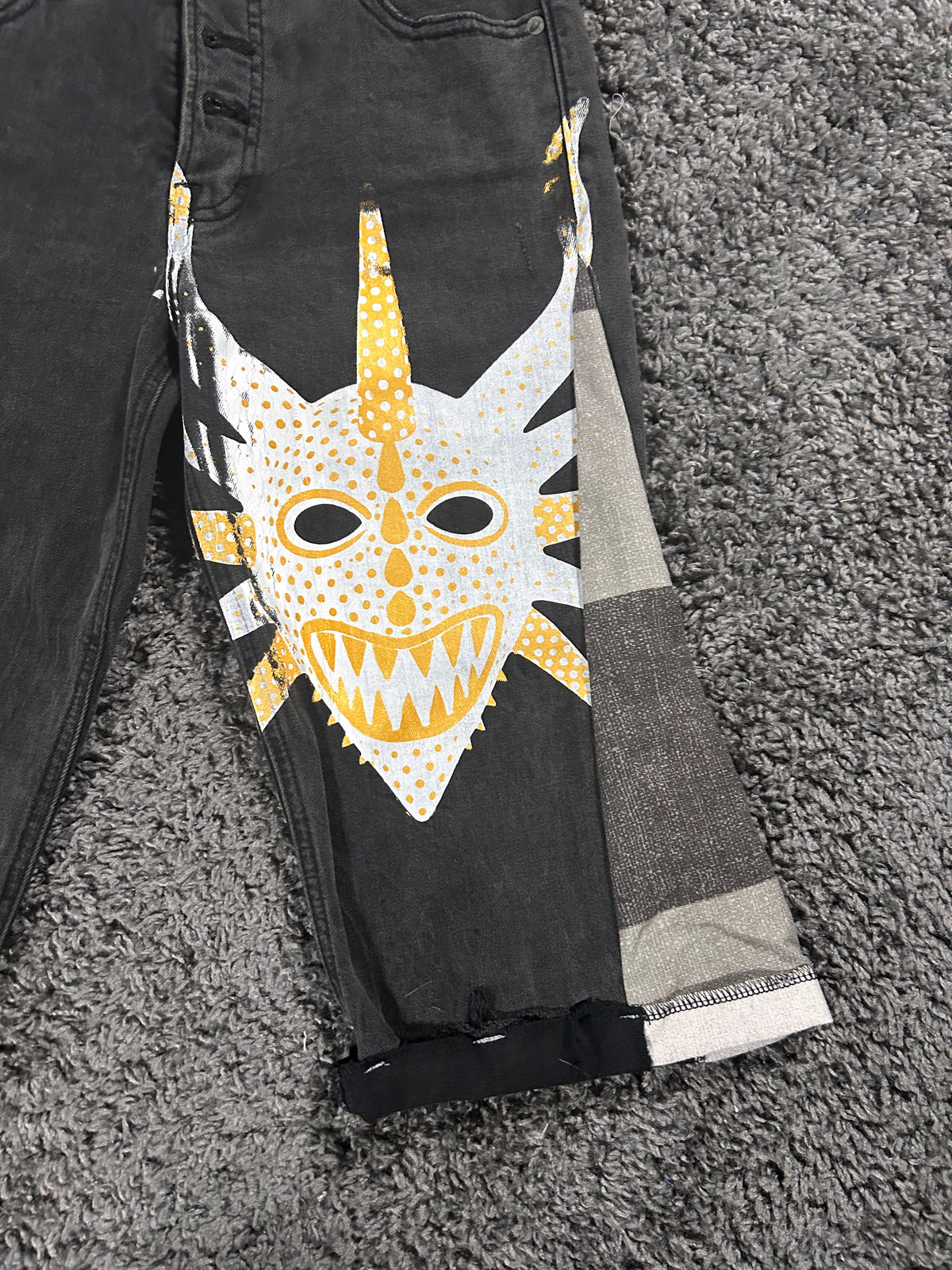 Vejigante Upcycled Gaucho Jorts – embroidered and printed