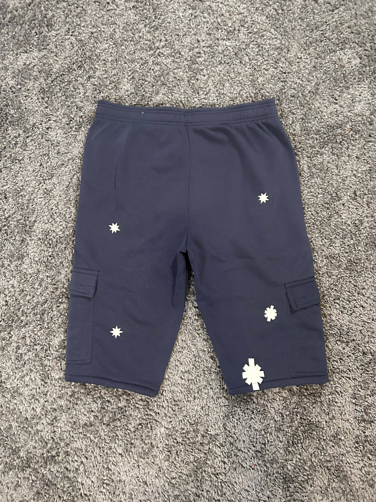 Upcycled Compass Cargo Sweat Jorts – Navy Blue