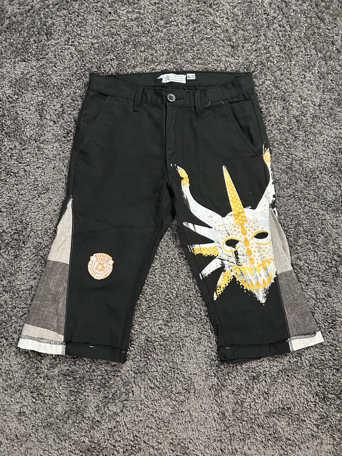 Vejigante Upcycled Gaucho 3/4 Jorts – Black