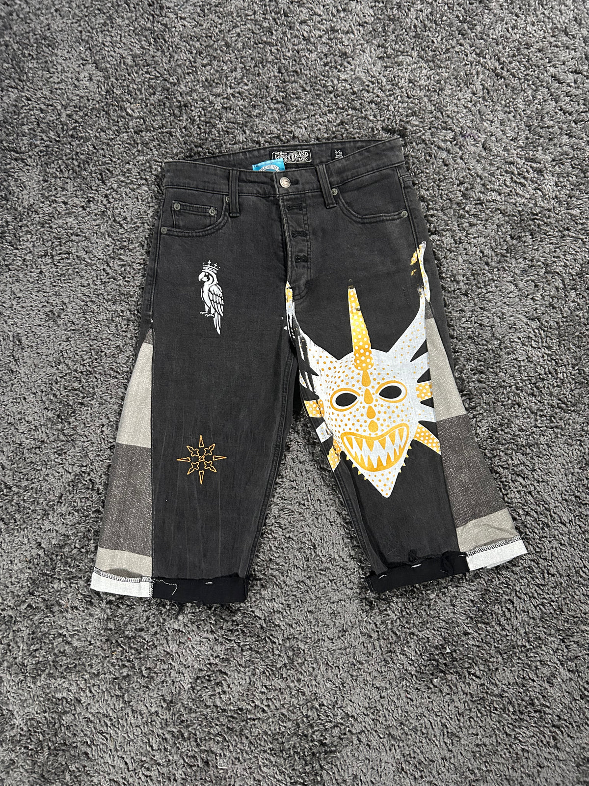 Vejigante Upcycled Gaucho Jorts – embroidered and printed