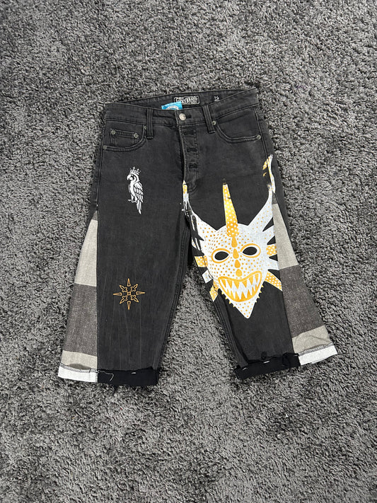 Vejigante Upcycled Gaucho Jorts – embroidered and printed