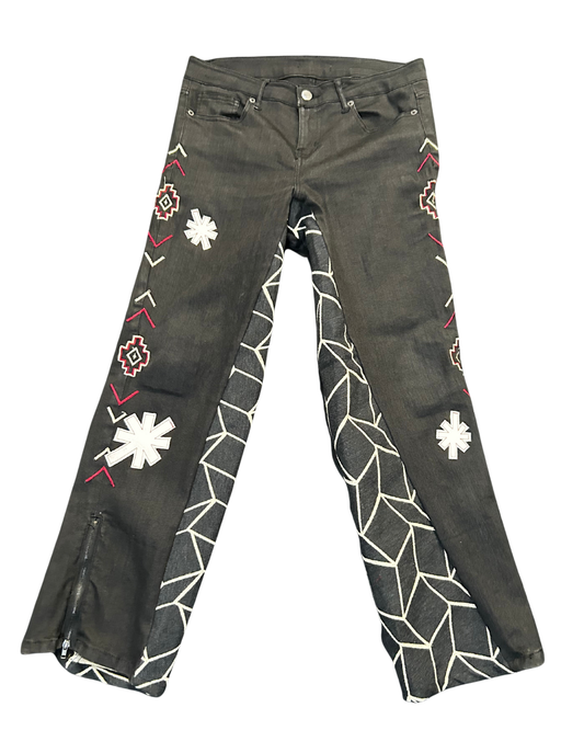 Embroidery & Compass Patches Baggy Pants 1de1