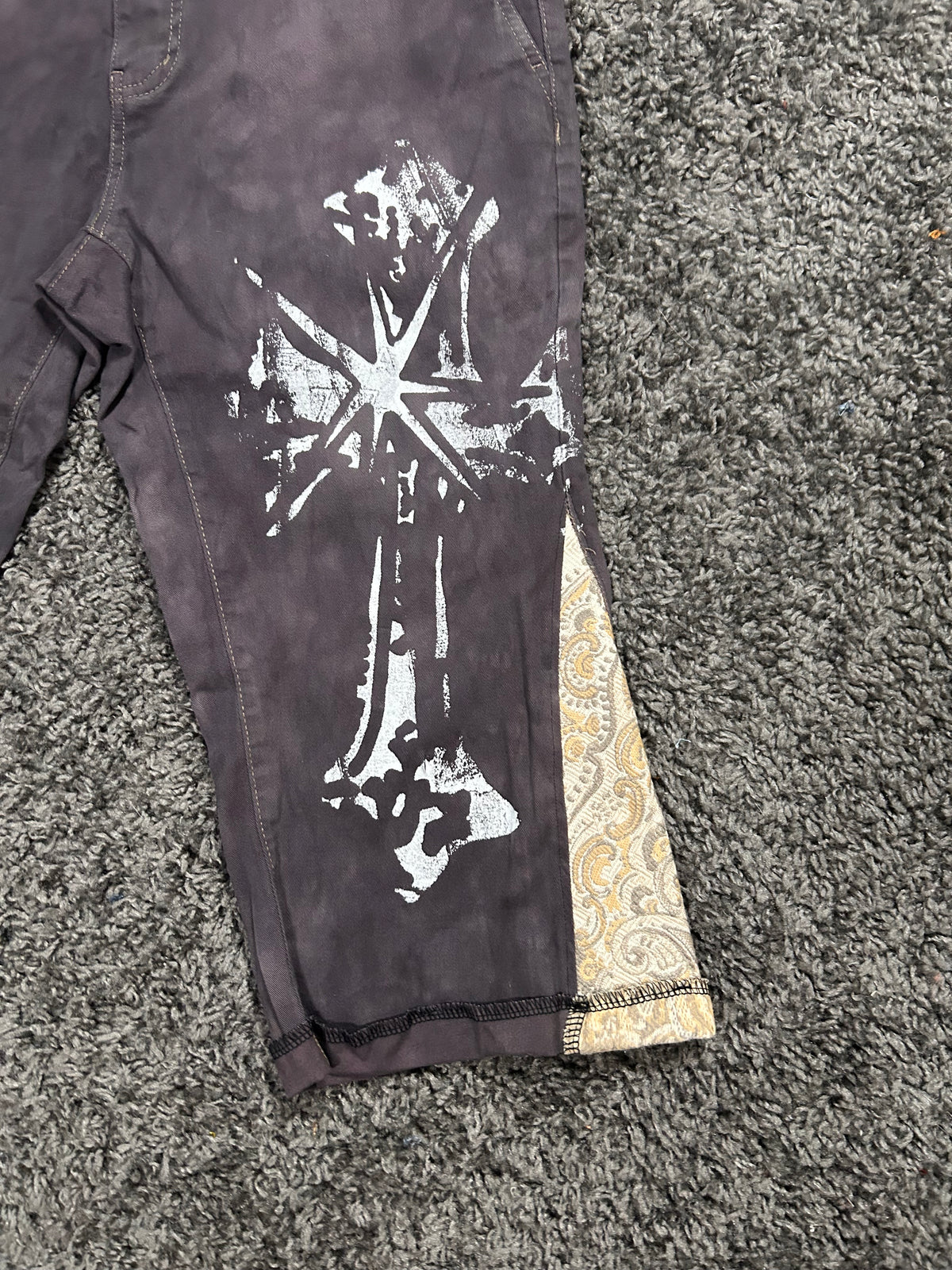 Upcycled Cross Gaucho 3/4 Jorts – Washed Charcoal