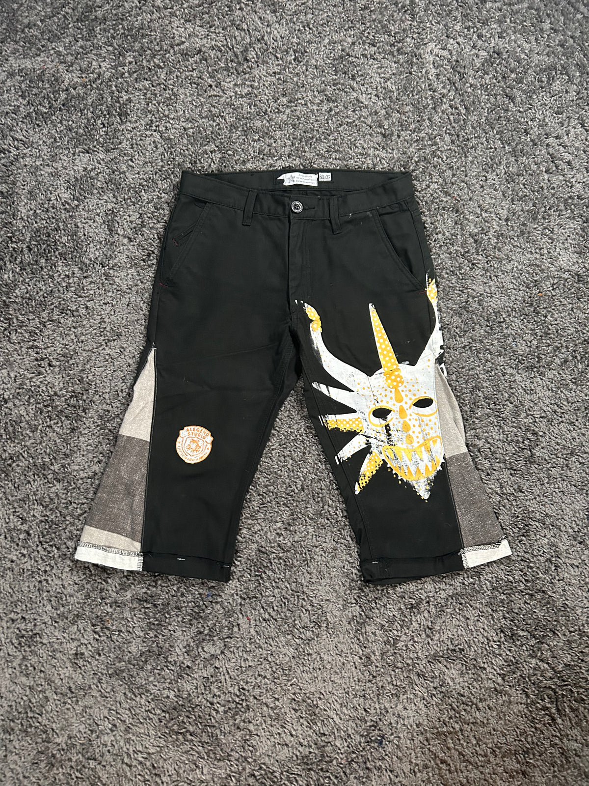 Vejigante Upcycled Gaucho 3/4 Jorts – Black