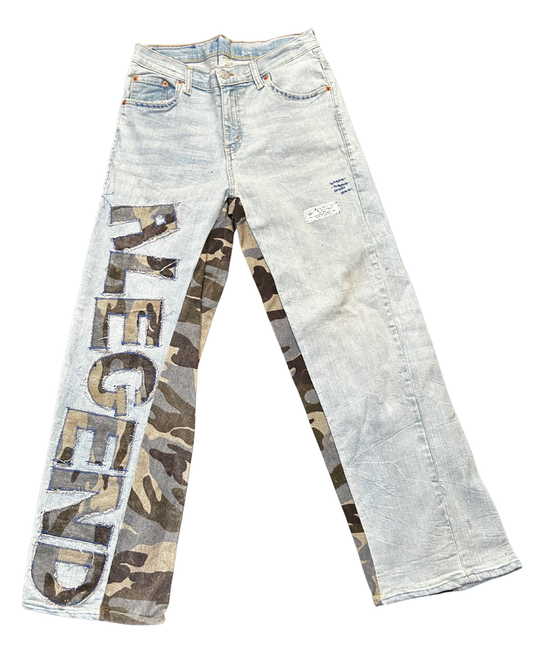 Alegend Patchwork Baggy Jeans