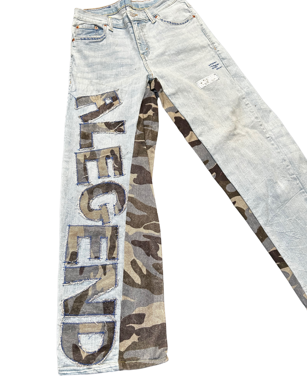Alegend Patchwork Baggy Jeans