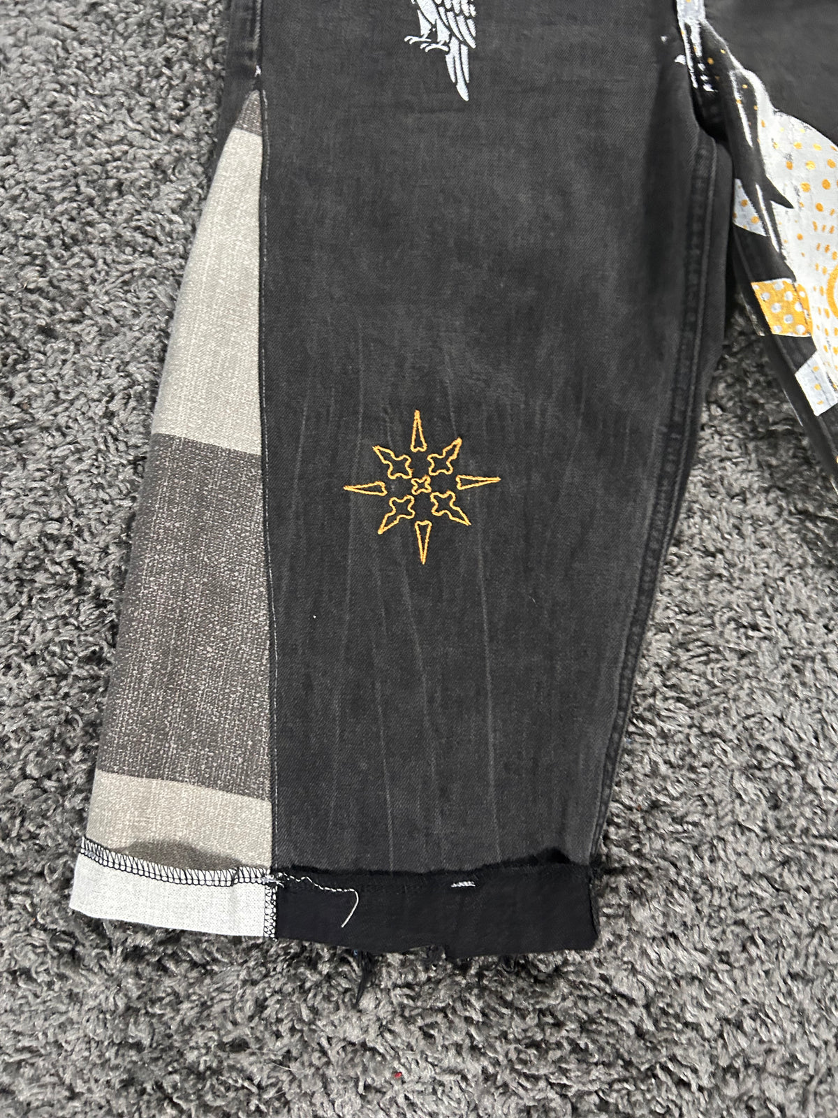 Vejigante Upcycled Gaucho Jorts – embroidered and printed