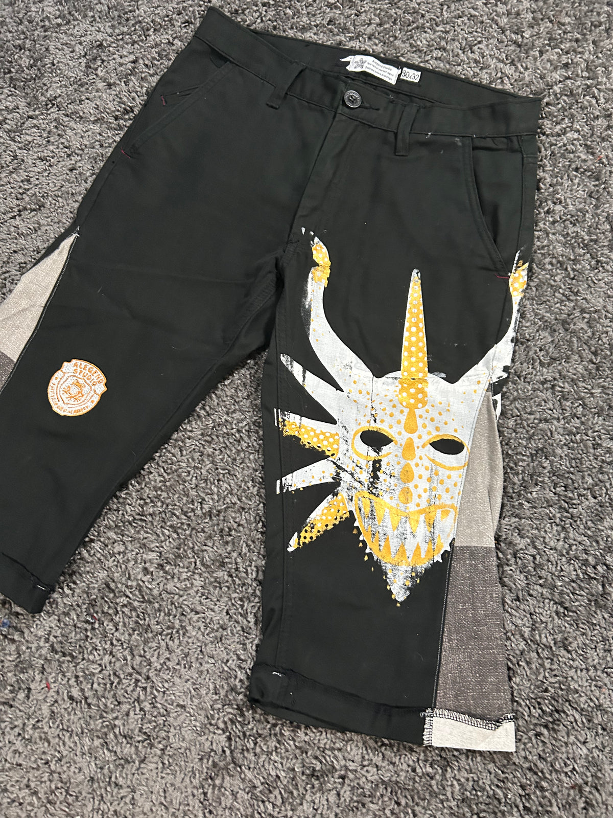 Vejigante Upcycled Gaucho 3/4 Jorts – Black