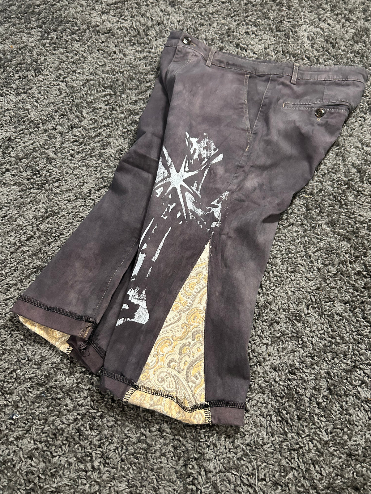 Upcycled Cross Gaucho 3/4 Jorts – Washed Charcoal