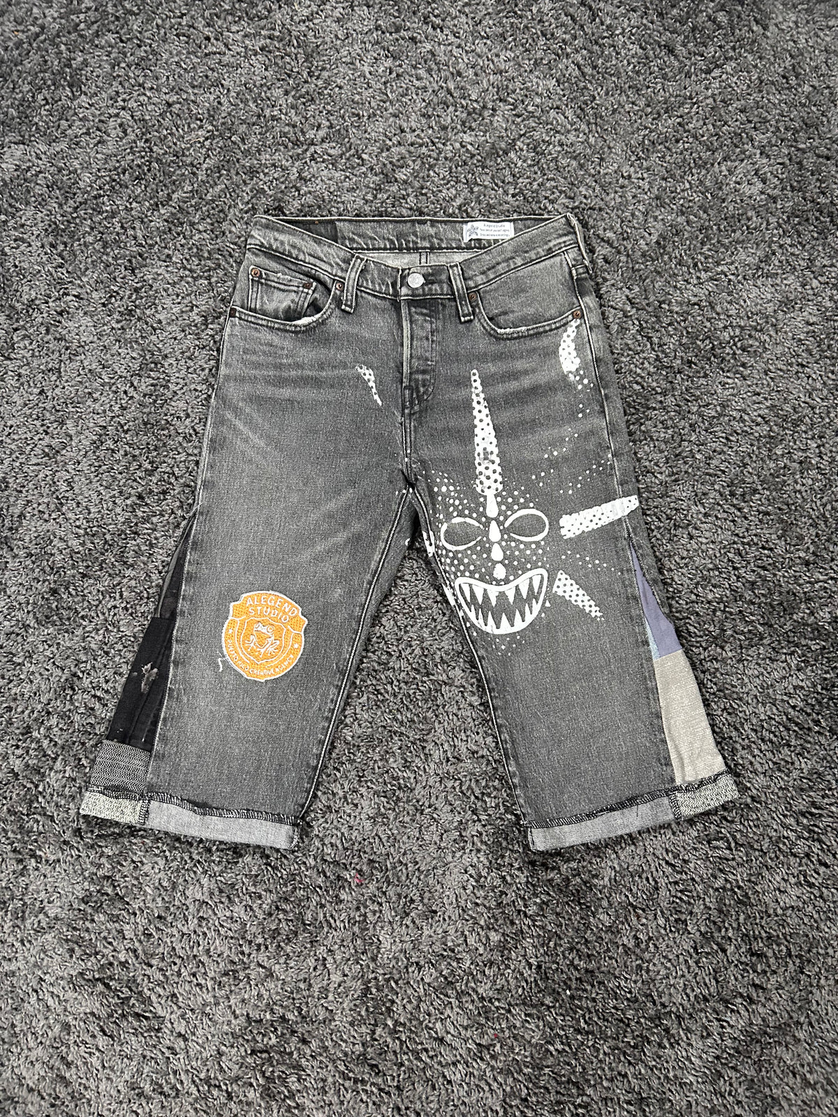 Vejigante Upcycled Gaucho Jorts – Washed Black