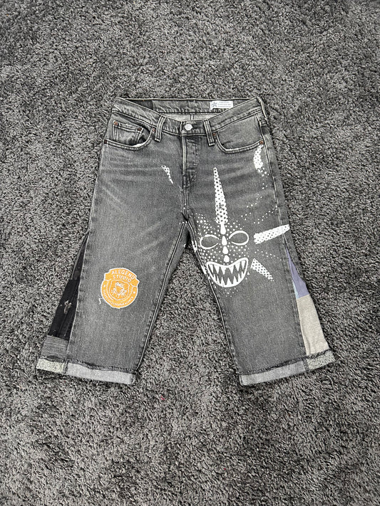 Vejigante Upcycled Gaucho Jorts – Washed Black