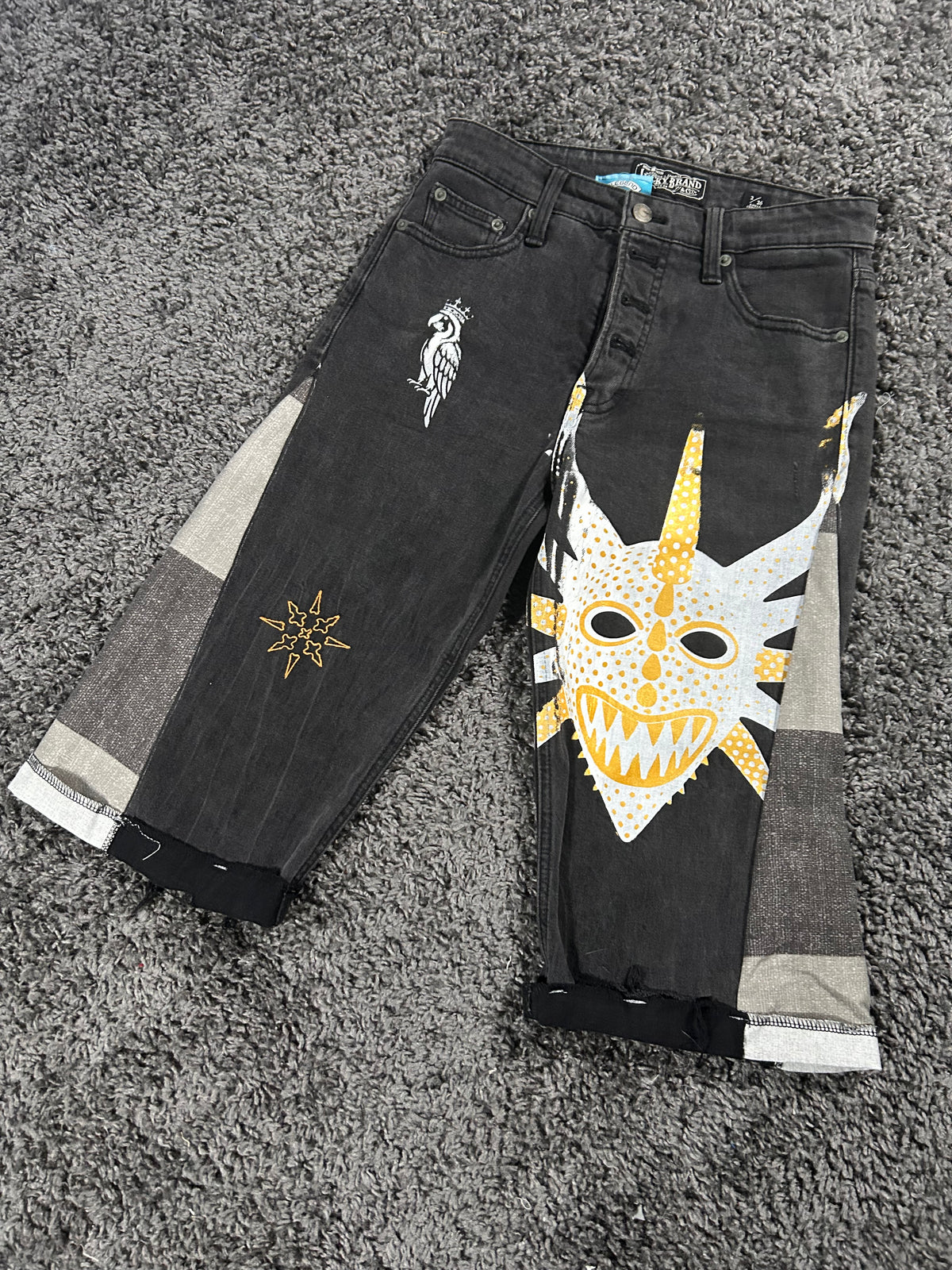 Vejigante Upcycled Gaucho Jorts – embroidered and printed