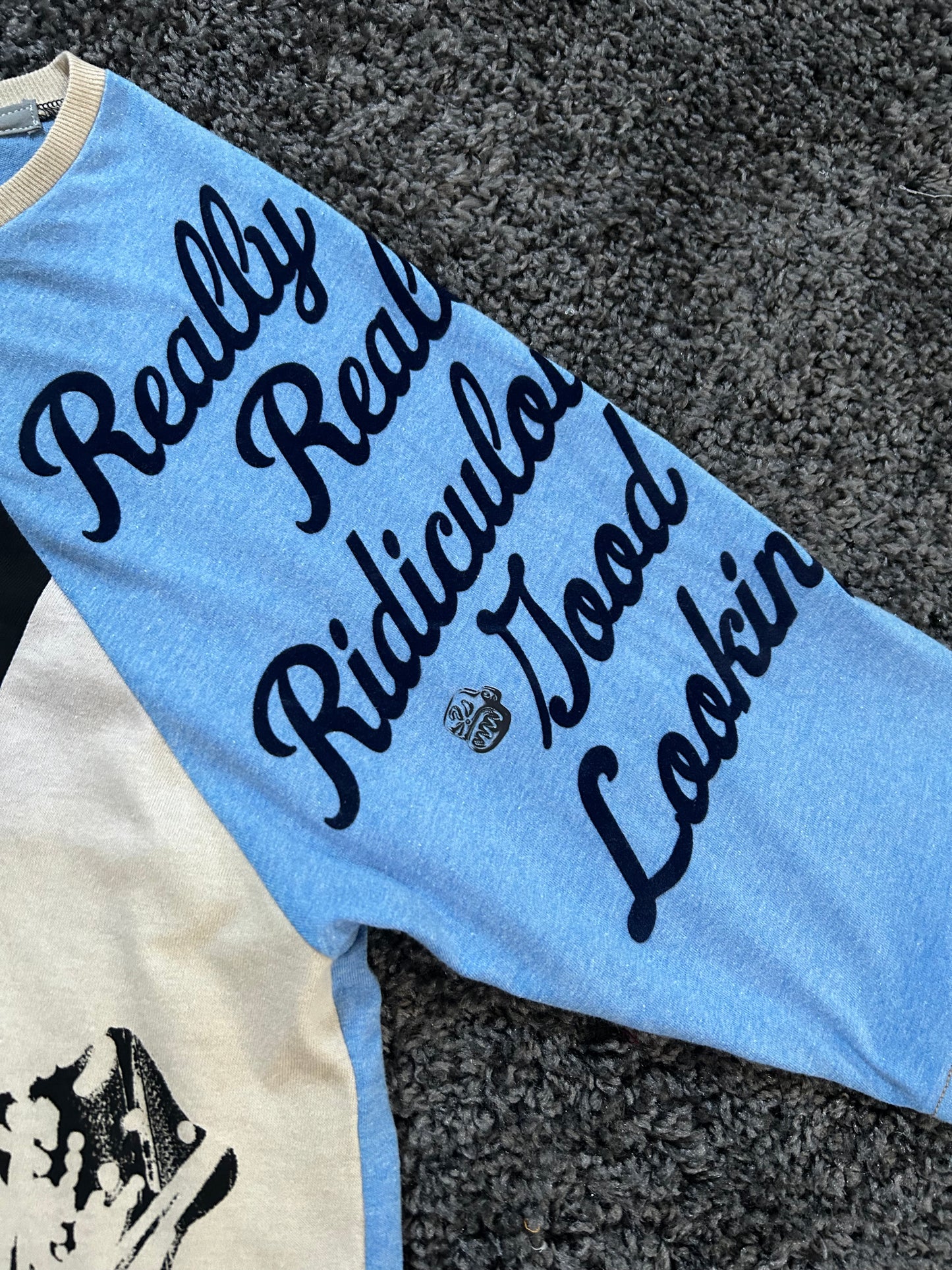 Upcycled Custom Pattern Raglan T Shirt