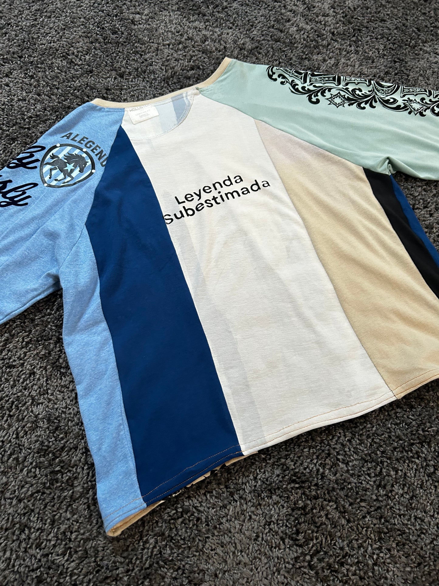 Upcycled Custom Pattern Raglan T Shirt