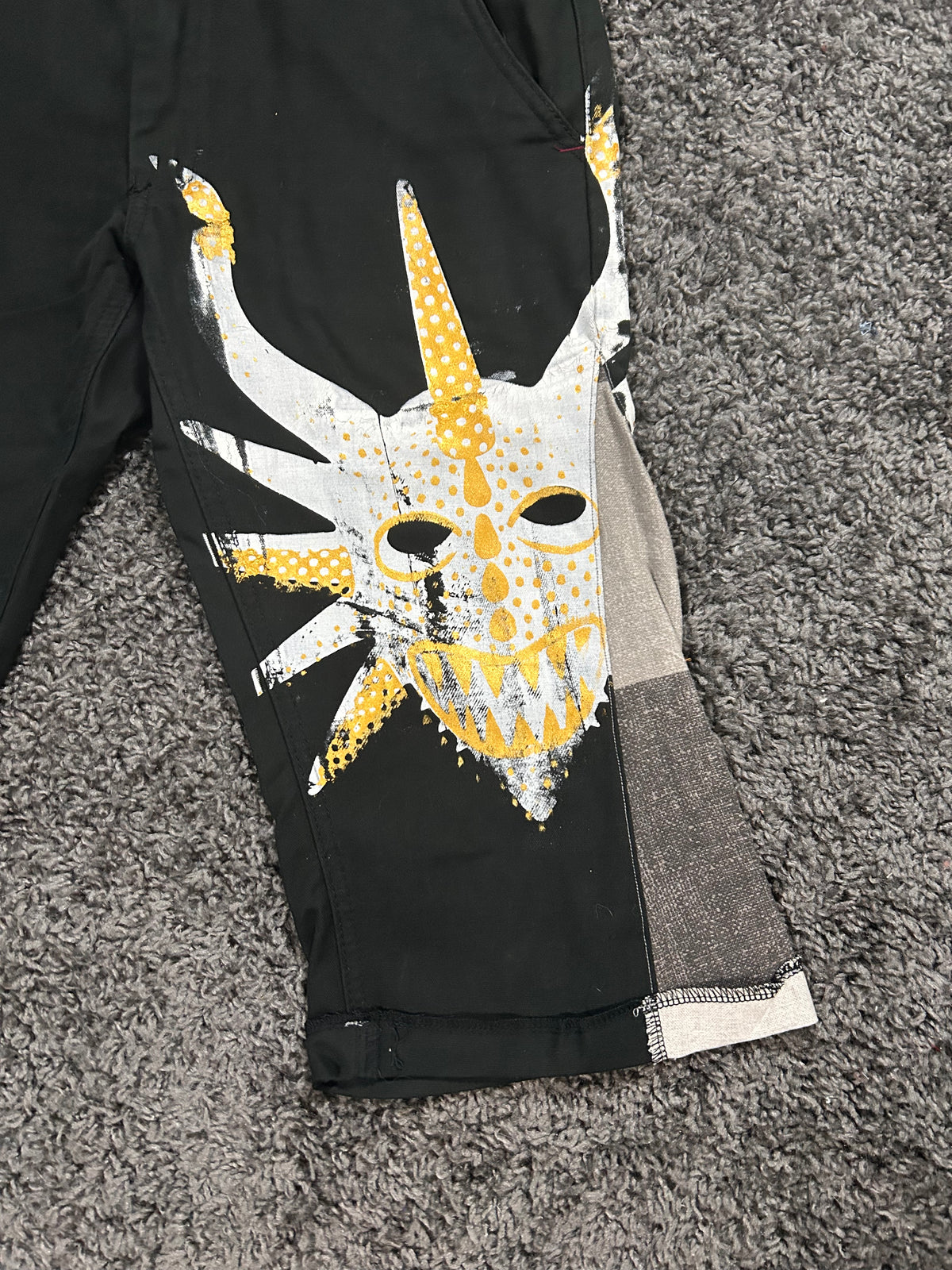 Vejigante Upcycled Gaucho 3/4 Jorts – Black