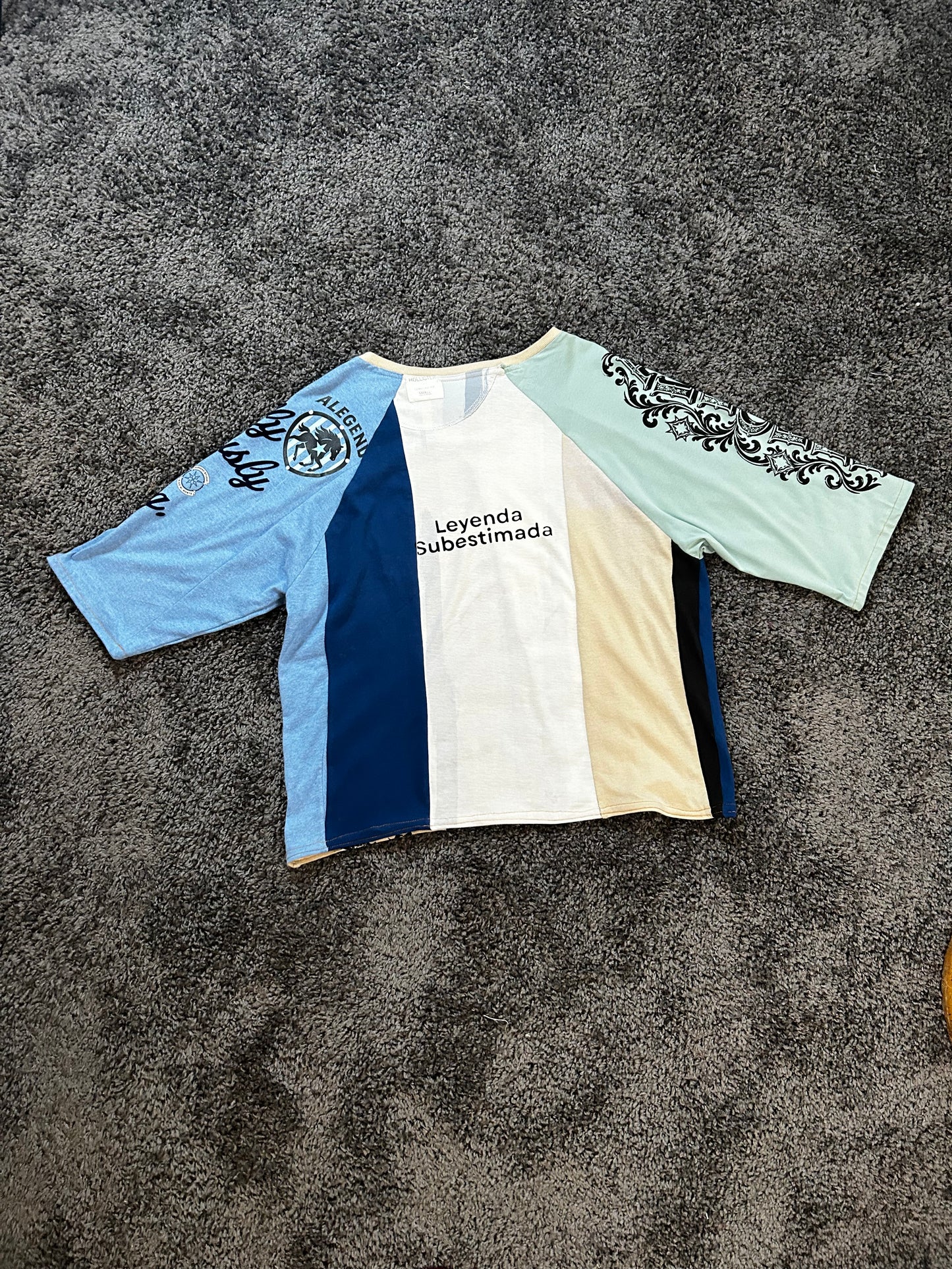 Upcycled Custom Pattern Raglan T Shirt