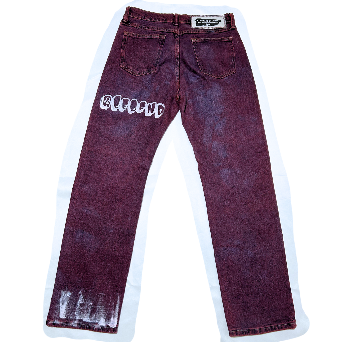 "The Coqui and Red Flower" Jeans