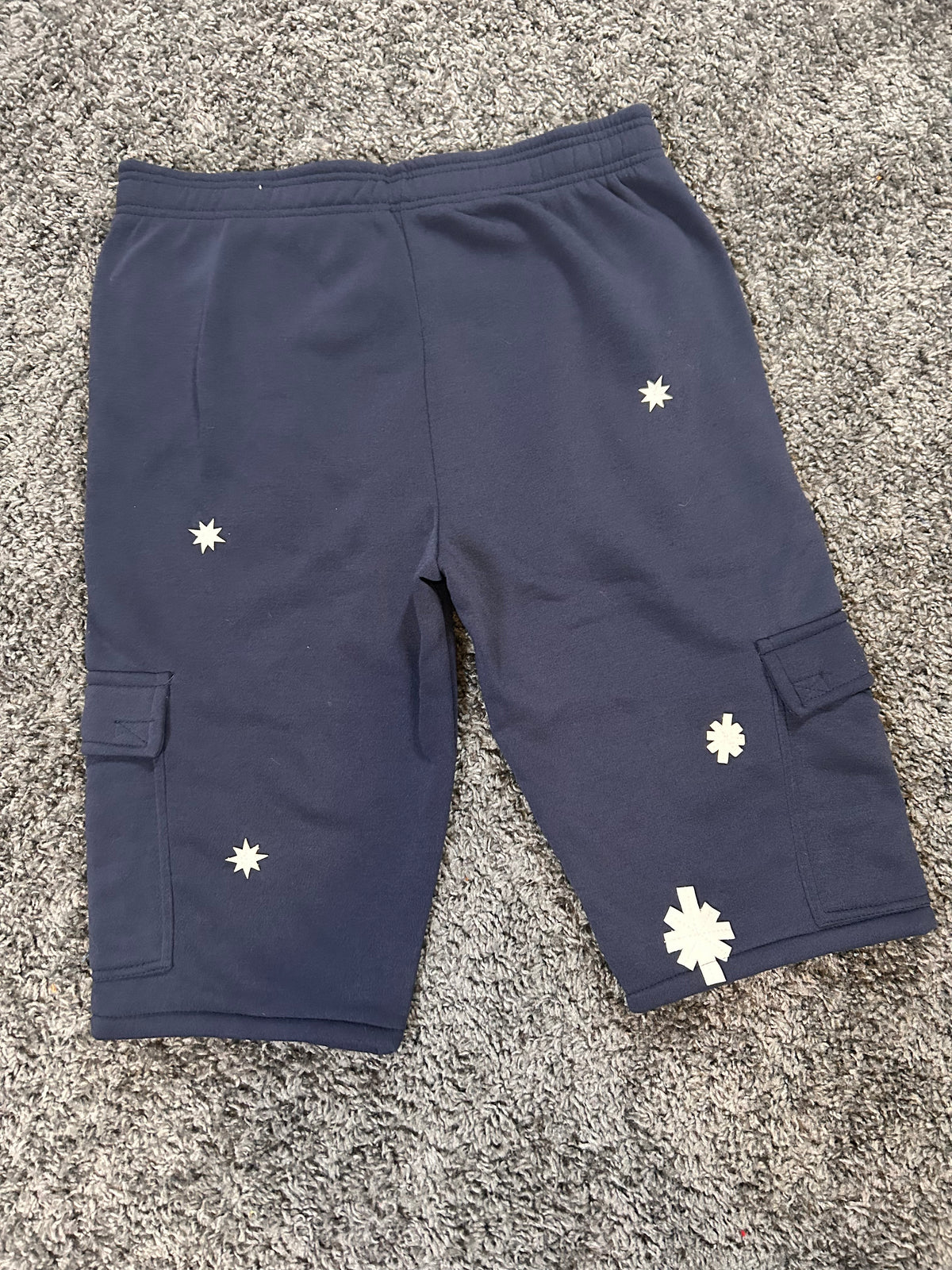 Upcycled Compass Cargo Sweat Jorts – Navy Blue