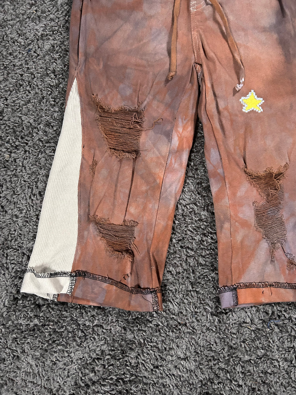 Q326 Rusted Star Upcycled Gaucho Jeans – Brown