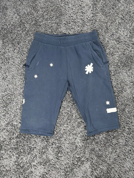Q326 Celestial Upcycled Sweat Pant Shorts – a navy Blur