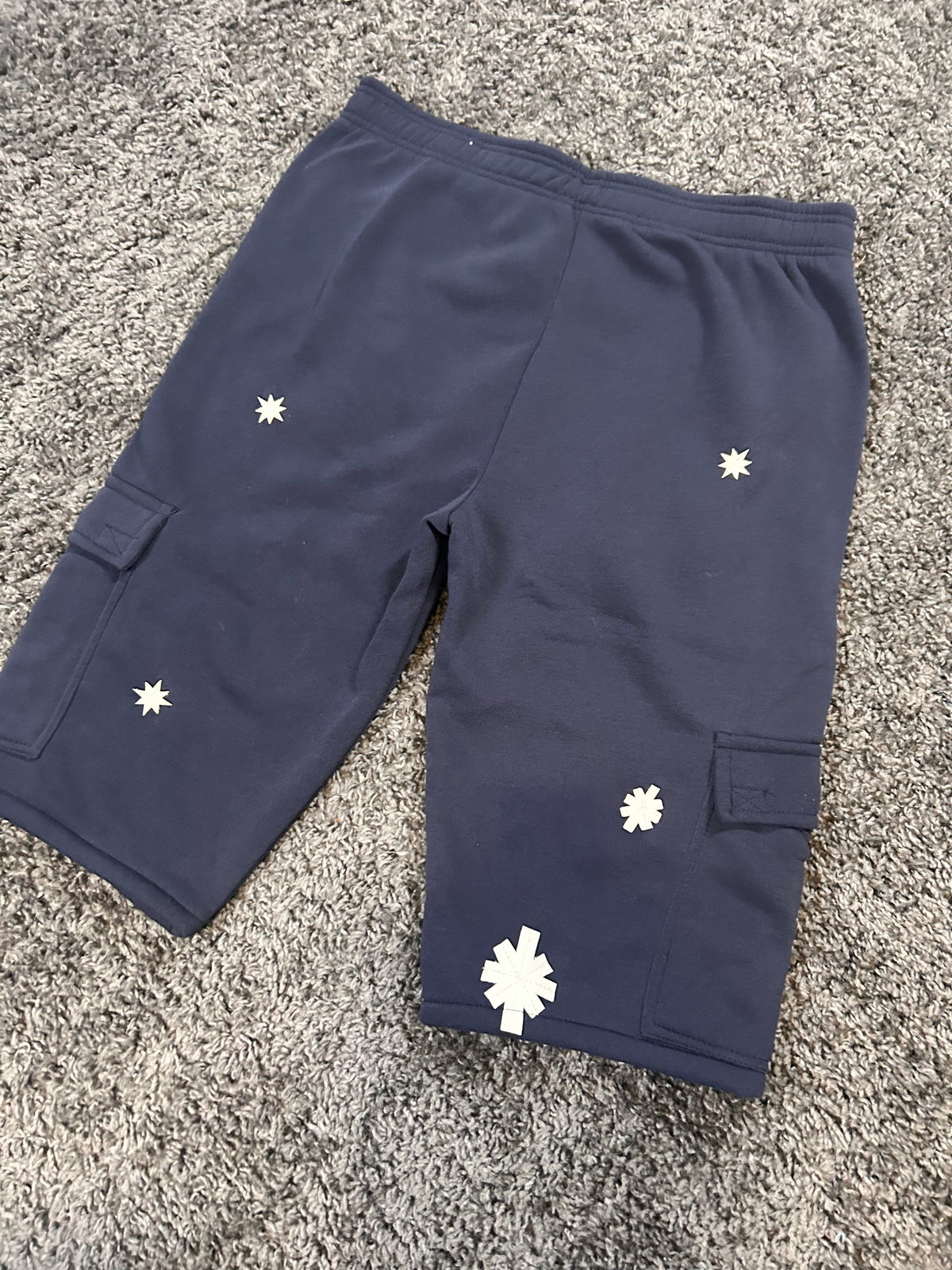 Upcycled Compass Cargo Sweat Jorts – Navy Blue
