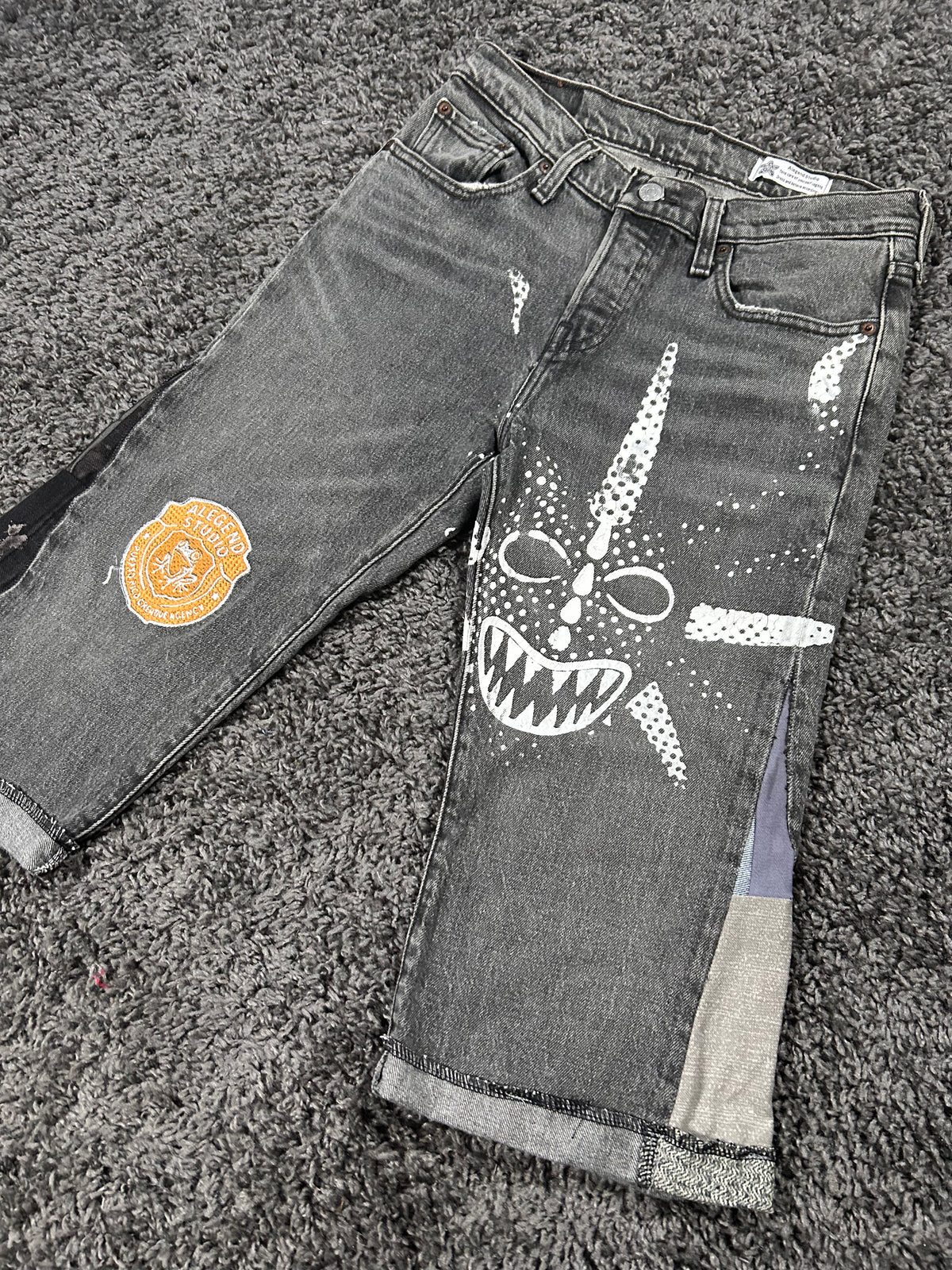 Vejigante Upcycled Gaucho Jorts – Washed Black