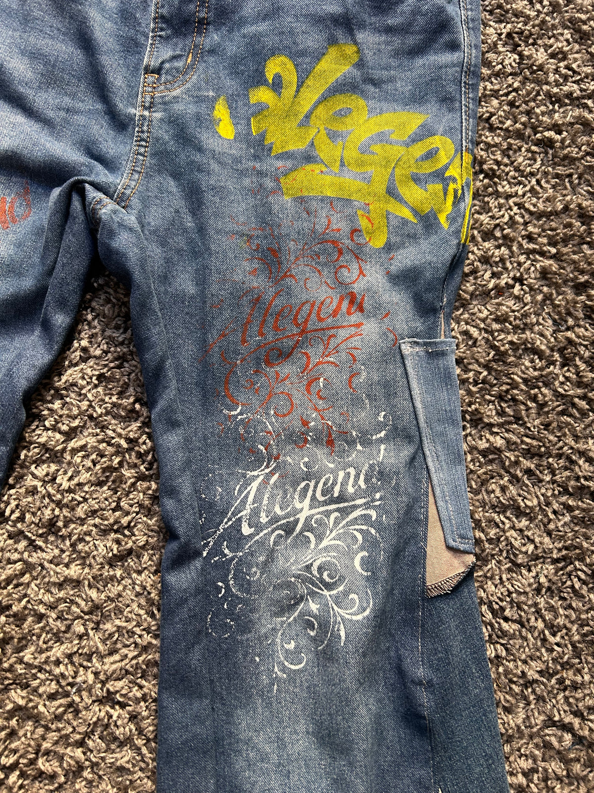 Reconstructed Old Navy Patchwork Jeans | Graffiti edition