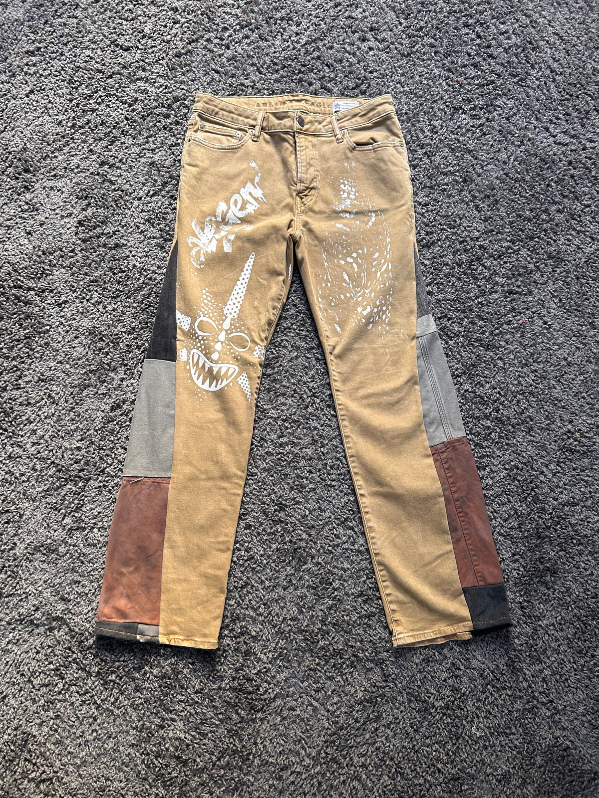 Patchwork Screenprint khakis