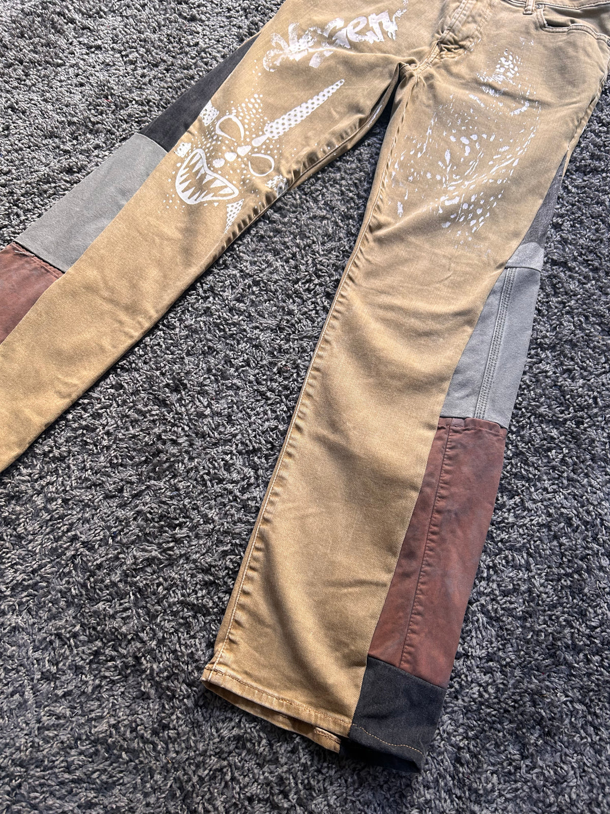 Patchwork Screenprint khakis