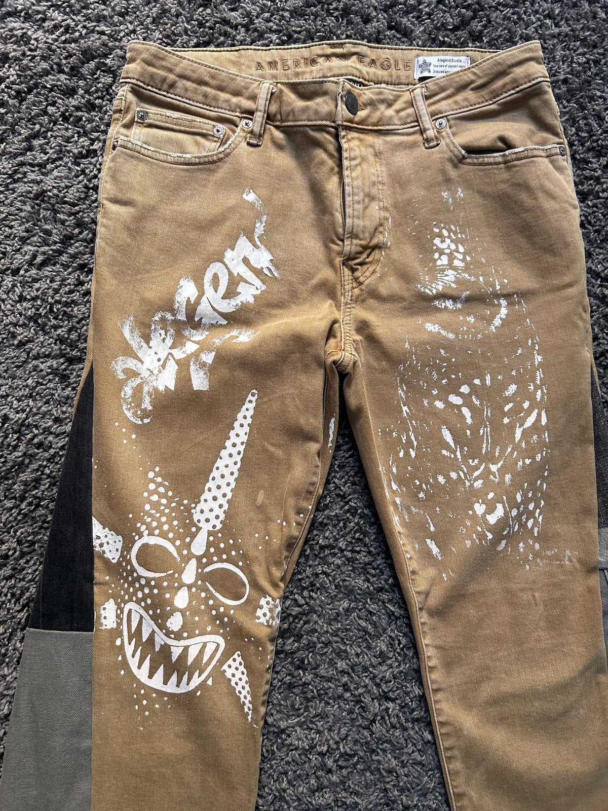 Patchwork Screenprint khakis