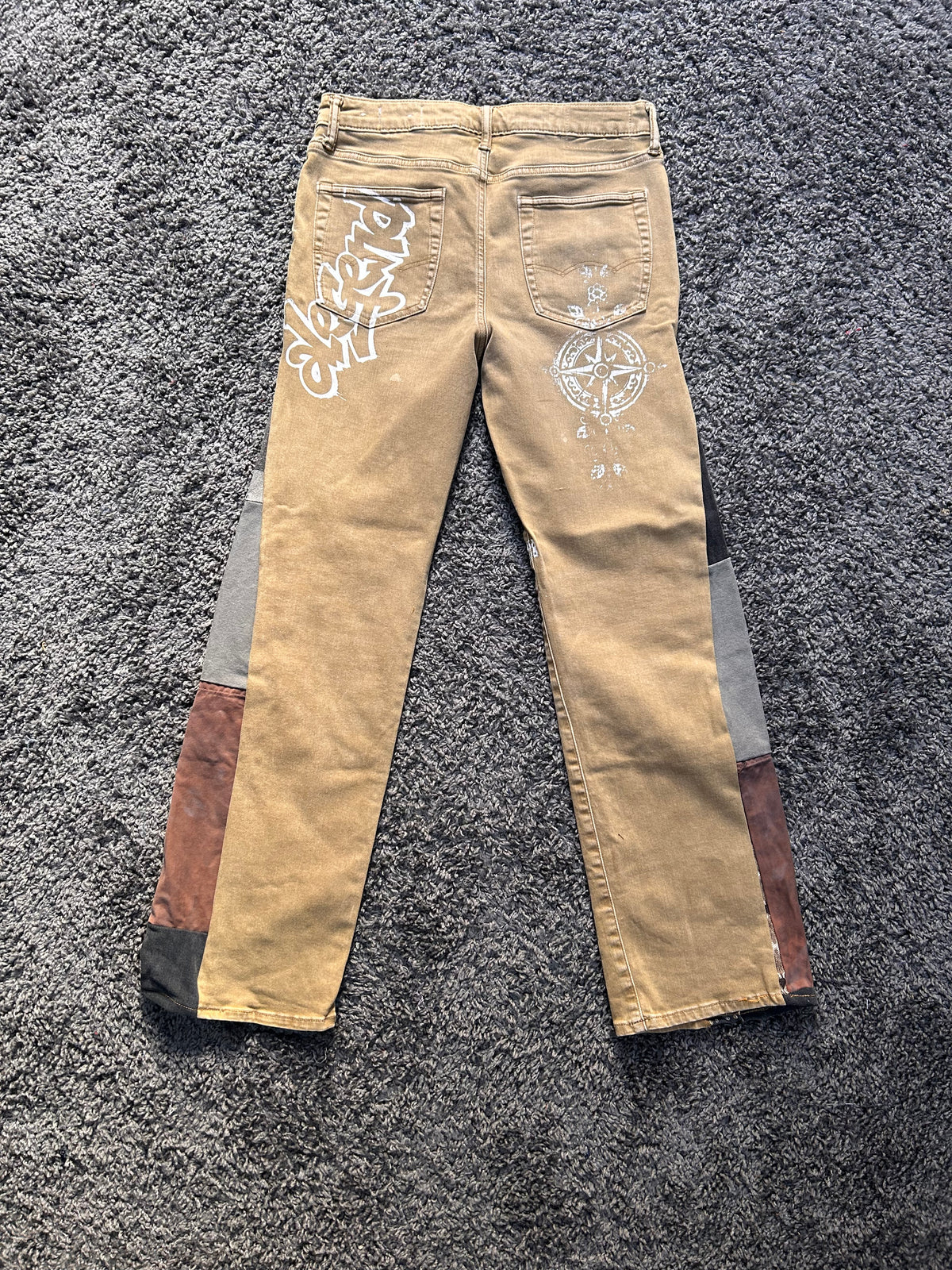 Patchwork Screenprint khakis