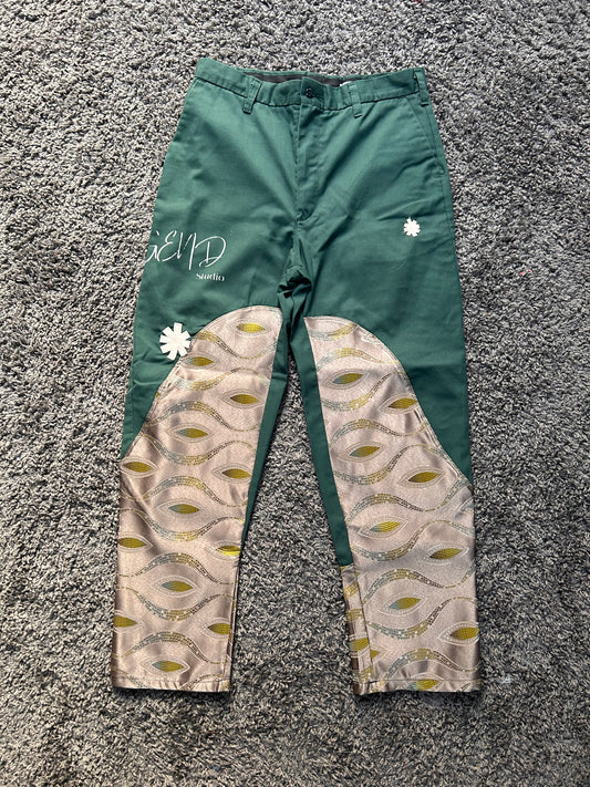 Emerald Green Reconstructed Denim