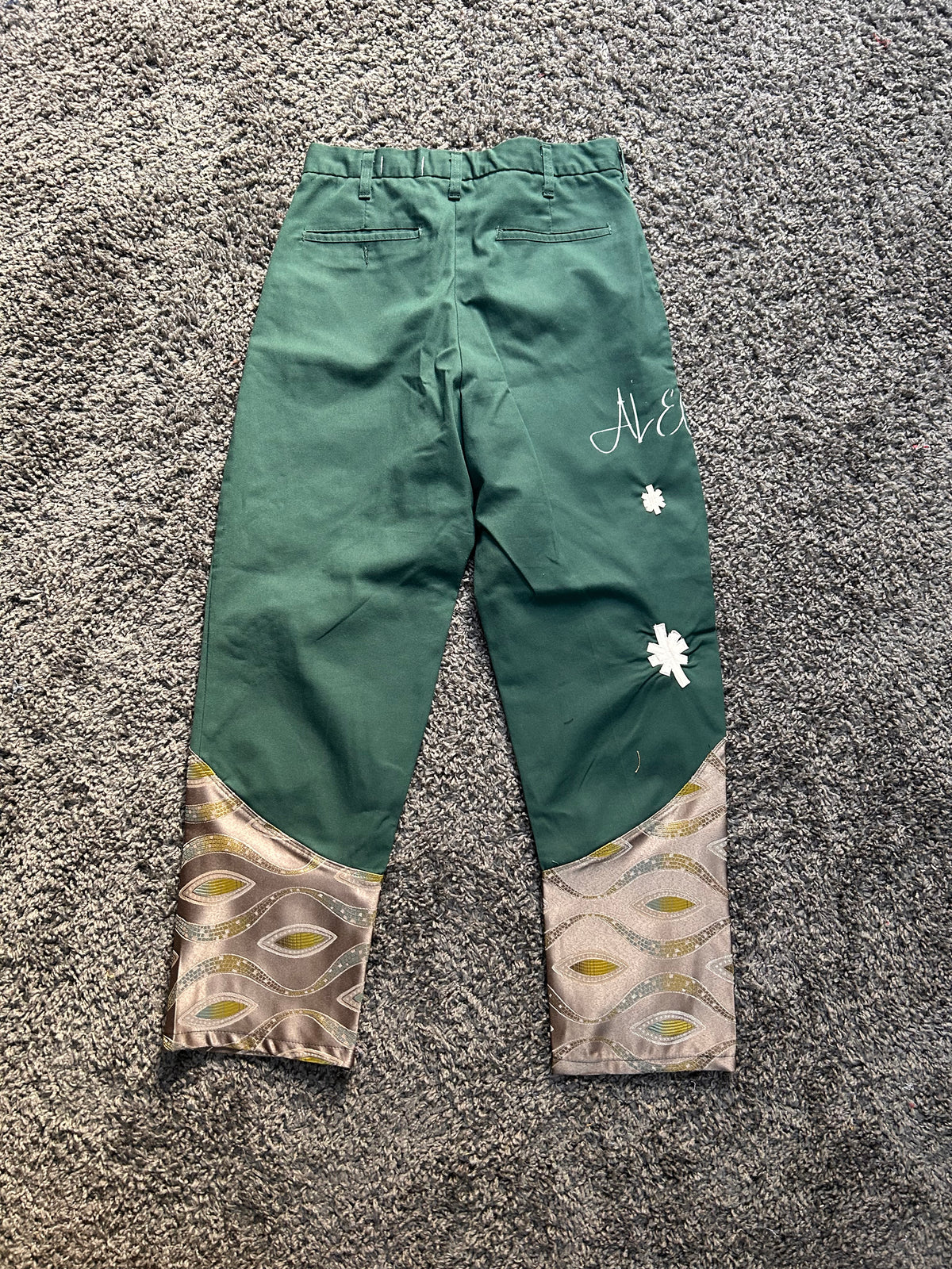 Emerald Green Reconstructed Denim