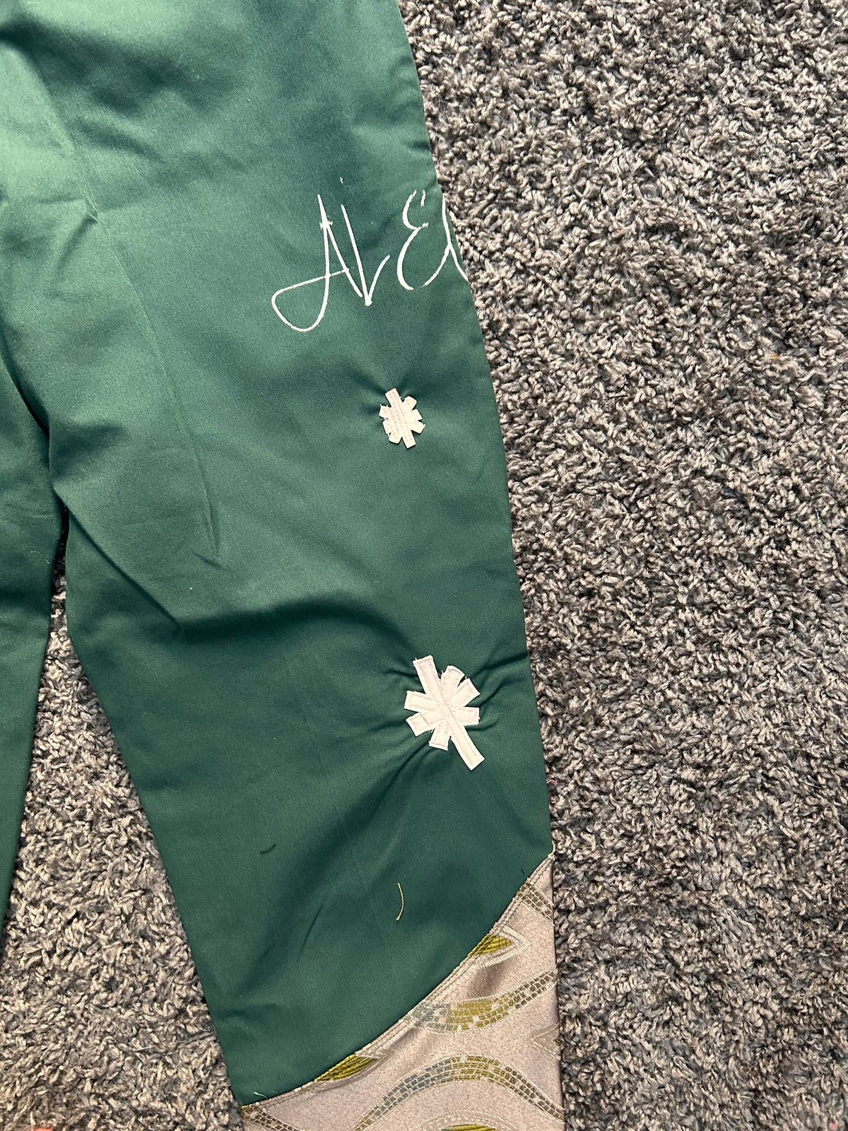 Emerald Green Reconstructed Denim