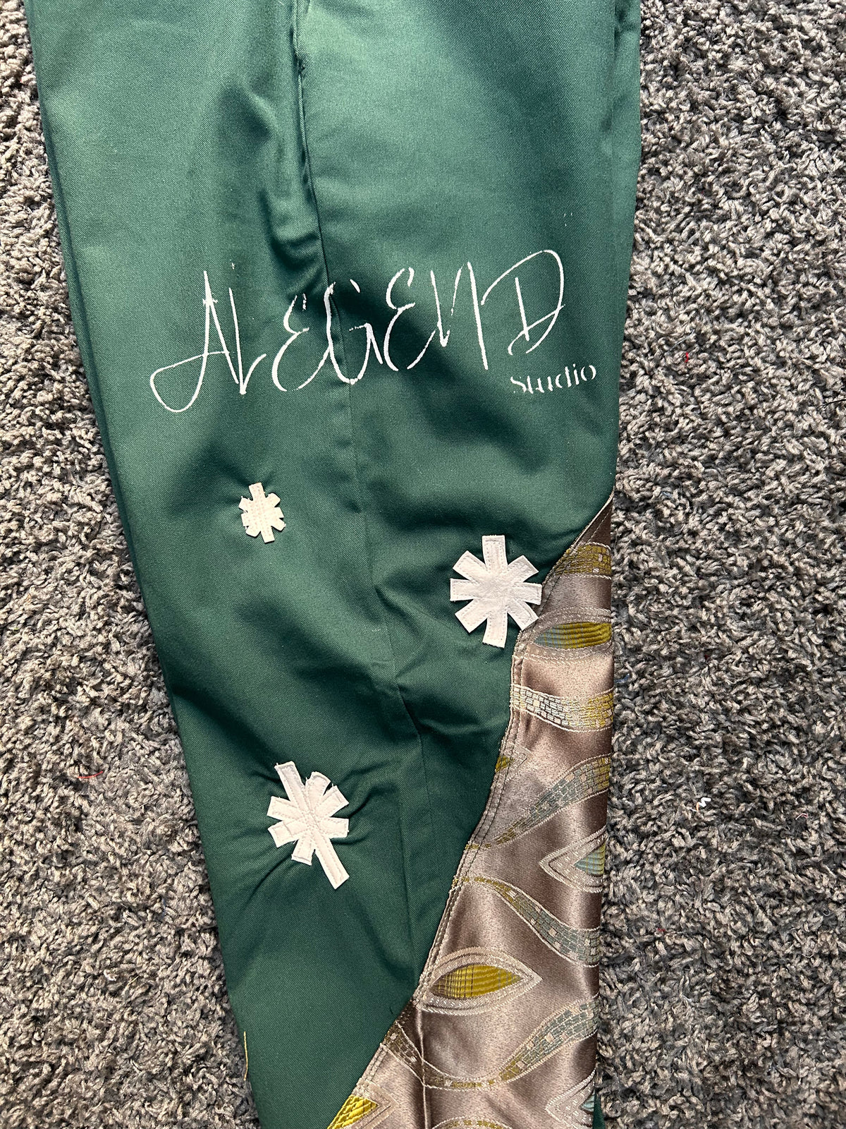 Emerald Green Reconstructed Denim