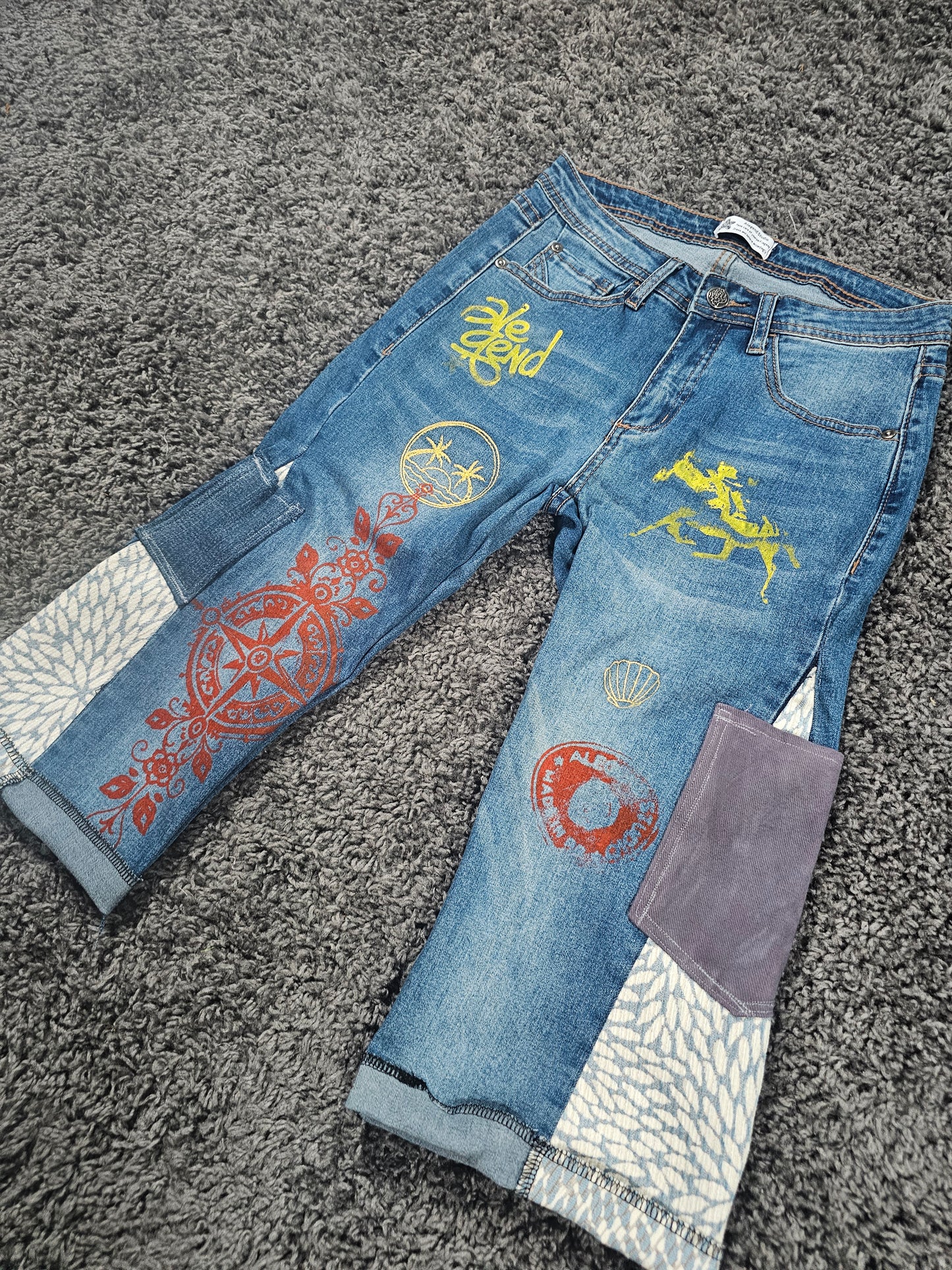 Wayfinder Upcycled Gaucho Jeans 3/4