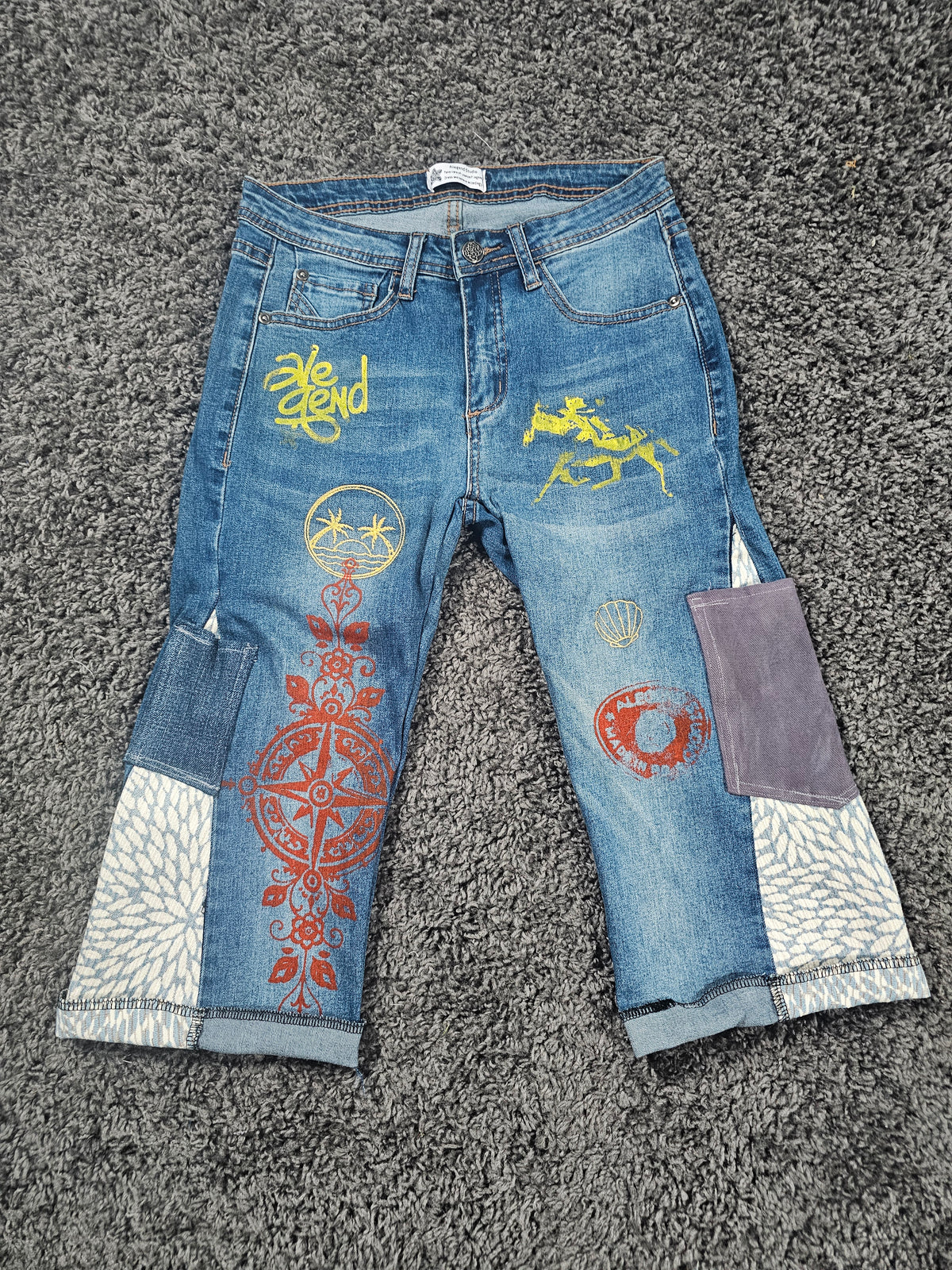 Wayfinder Upcycled Gaucho Jeans 3/4